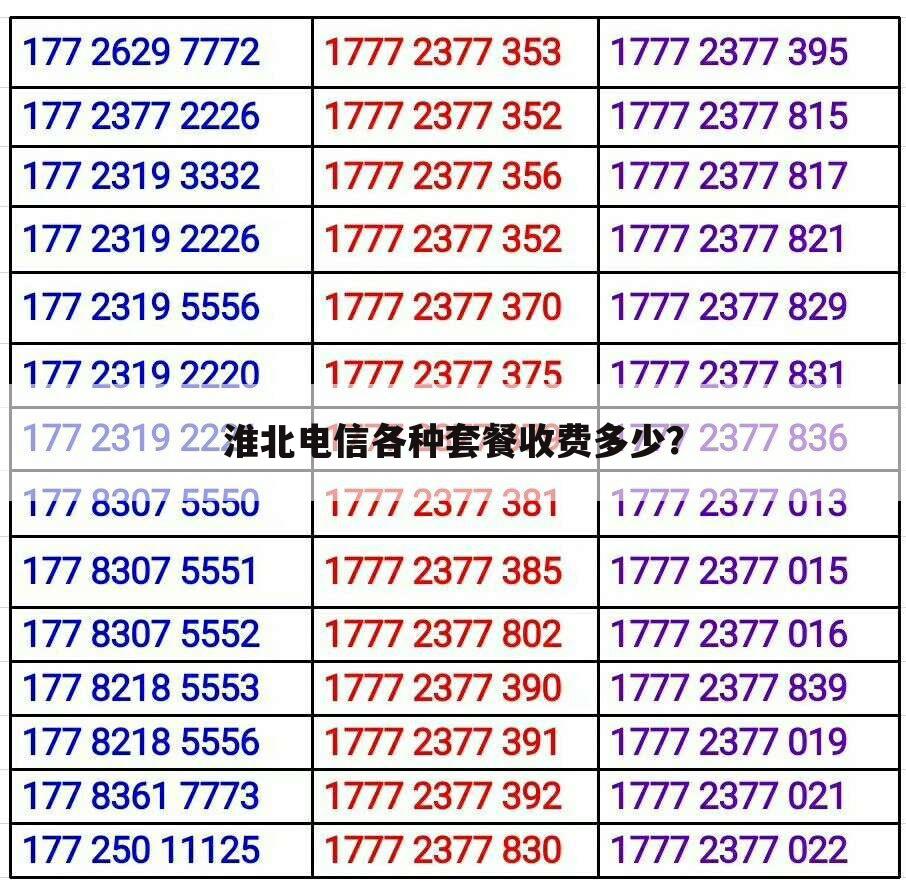 淮北电信各种套餐收费多少？