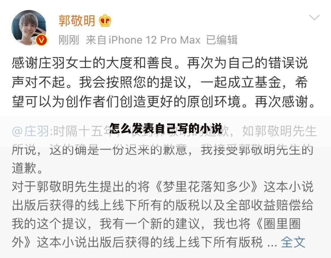 怎么发表自己写的小说