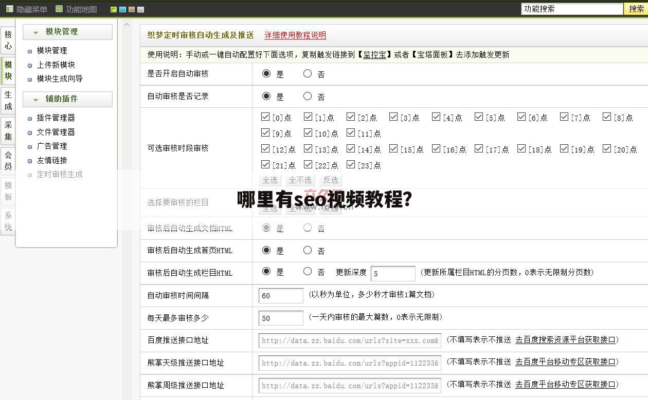 哪里有seo视频教程？