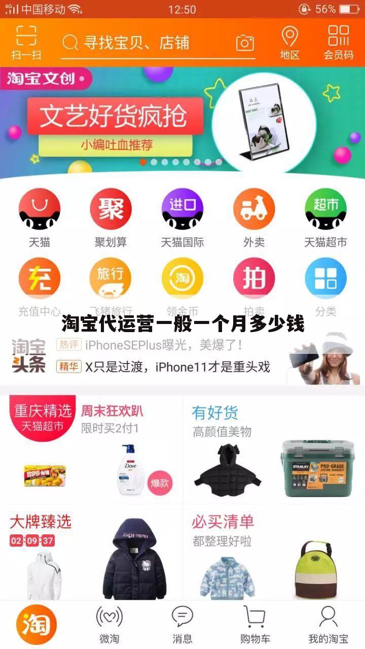 淘宝代运营一般一个月多少钱