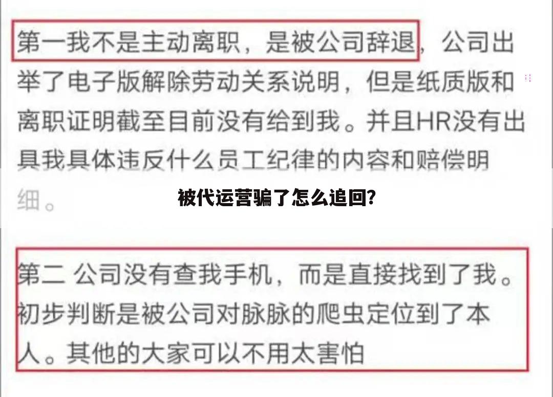 被代运营骗了怎么追回?