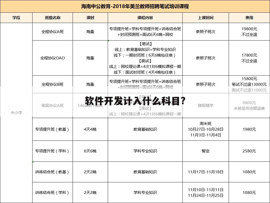 软件开发计入什么科目?