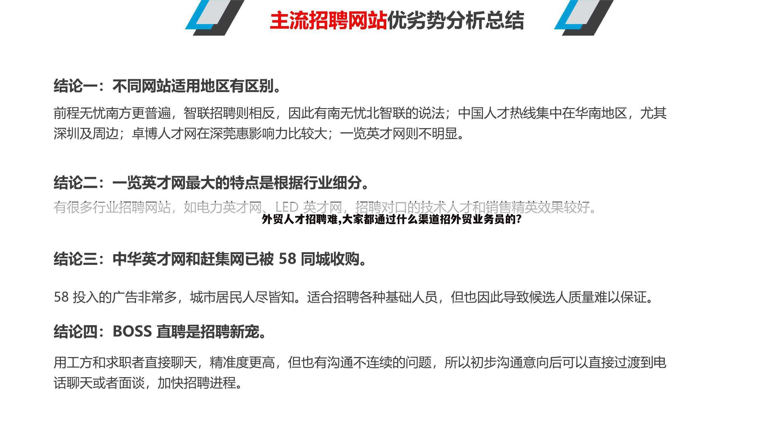 外贸人才招聘难,大家都通过什么渠道招外贸业务员的?