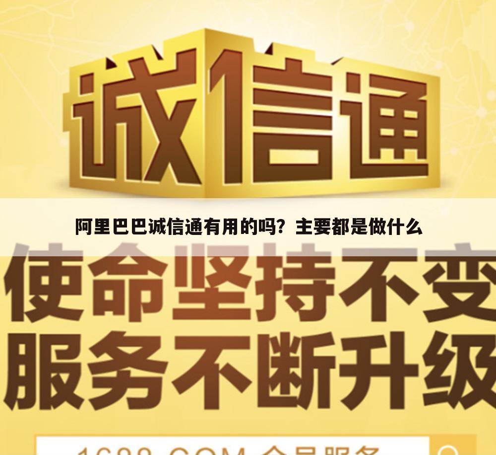 阿里巴巴诚信通有用的吗?主要都是做什么