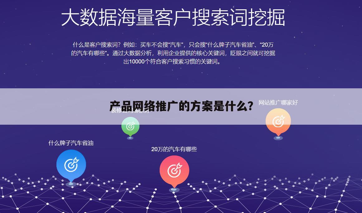 产品网络推广的方案是什么?
