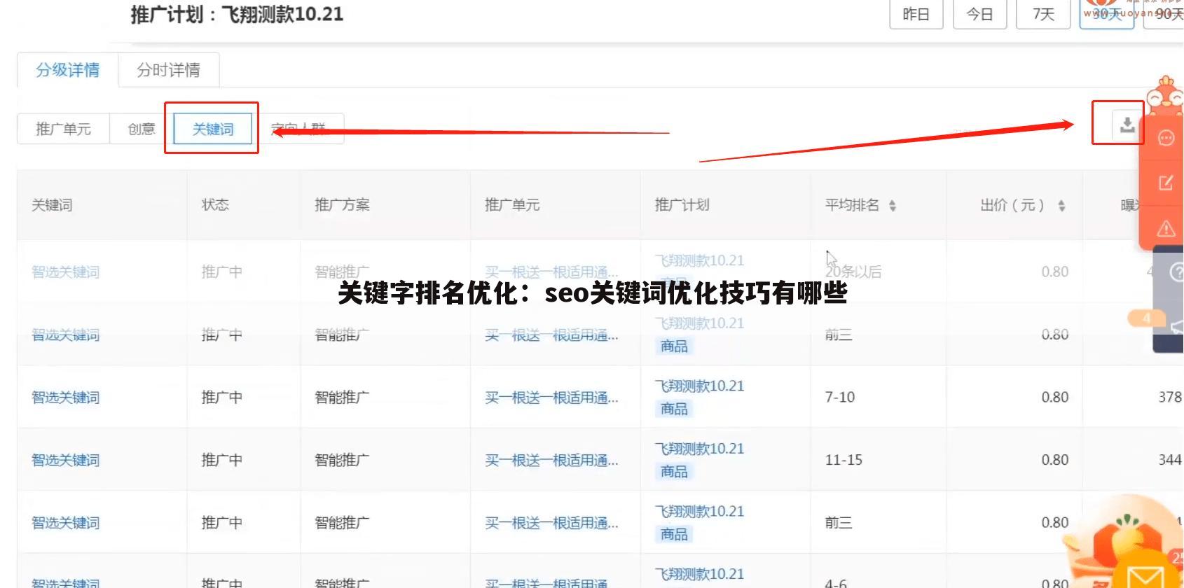 关键字排名优化:seo关键词优化技巧有哪些