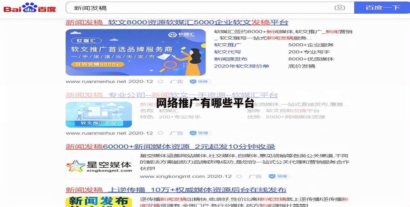 网络推广有哪些平台