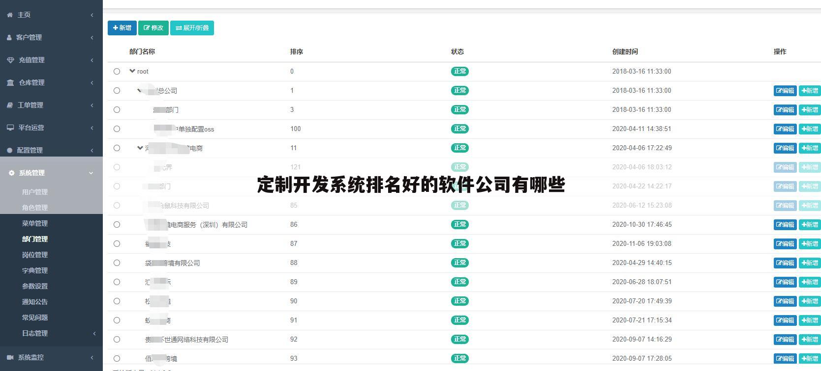 定制开发系统排名好的软件公司有哪些
