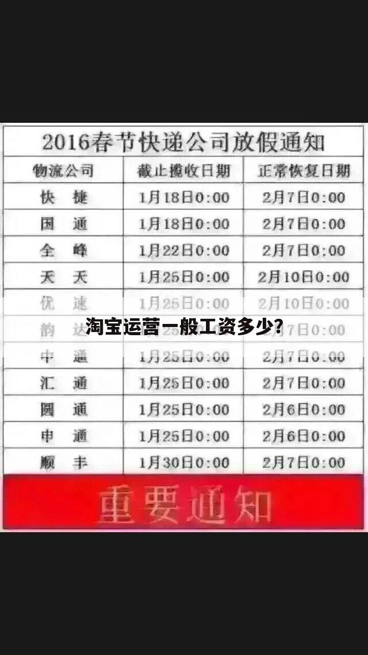 淘宝运营一般工资多少?