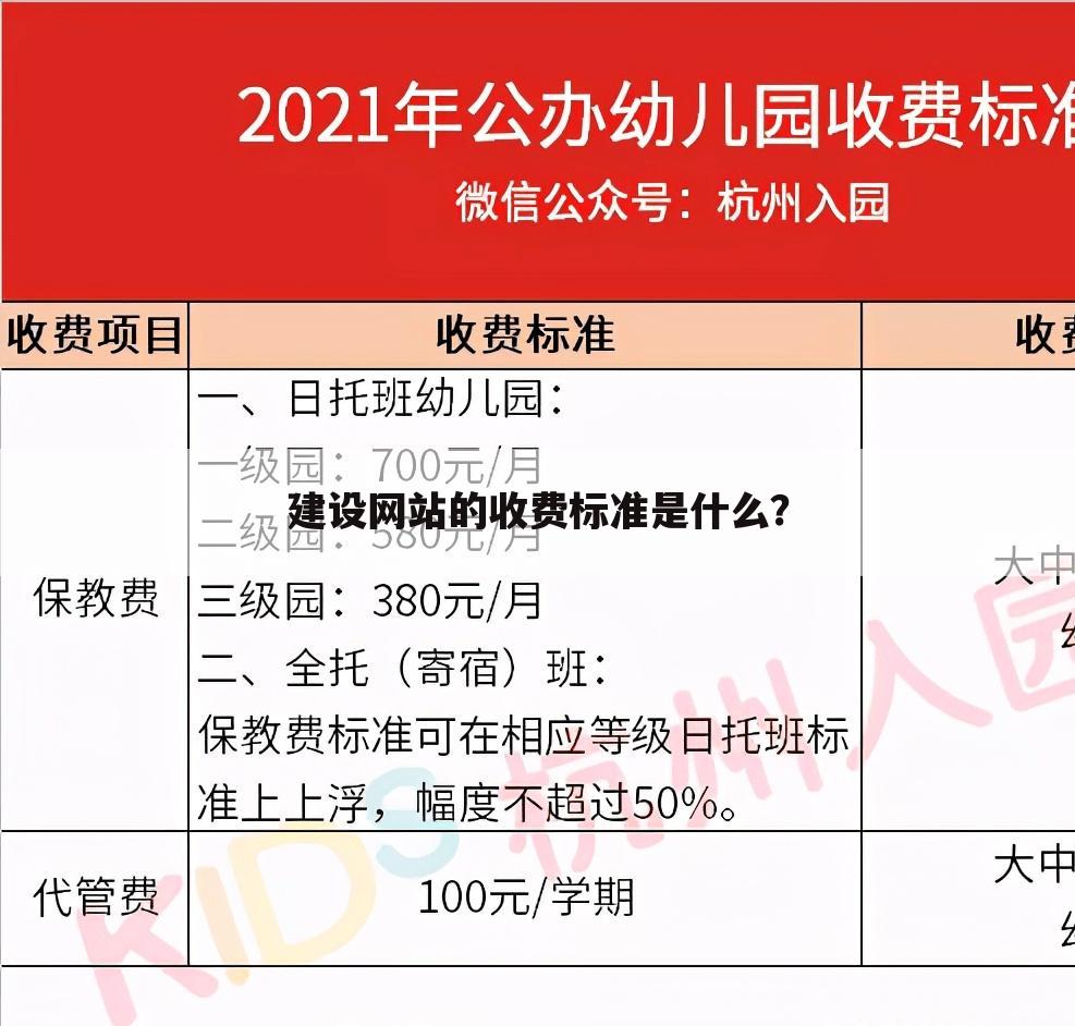 建设网站的收费标准是什么？