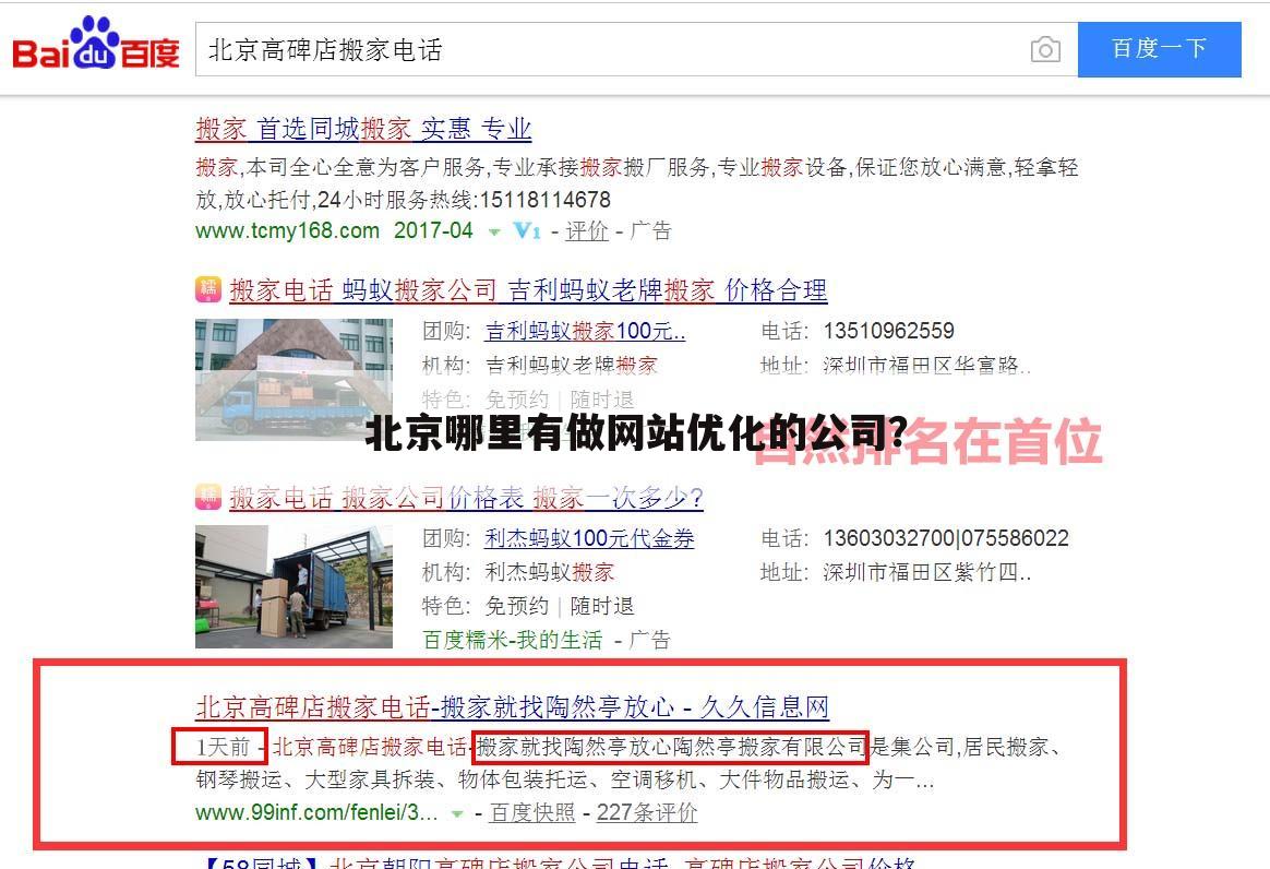 北京哪里有做网站优化的公司?