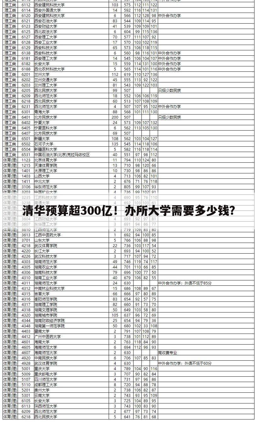 清华预算超300亿！办所大学需要多少钱？
