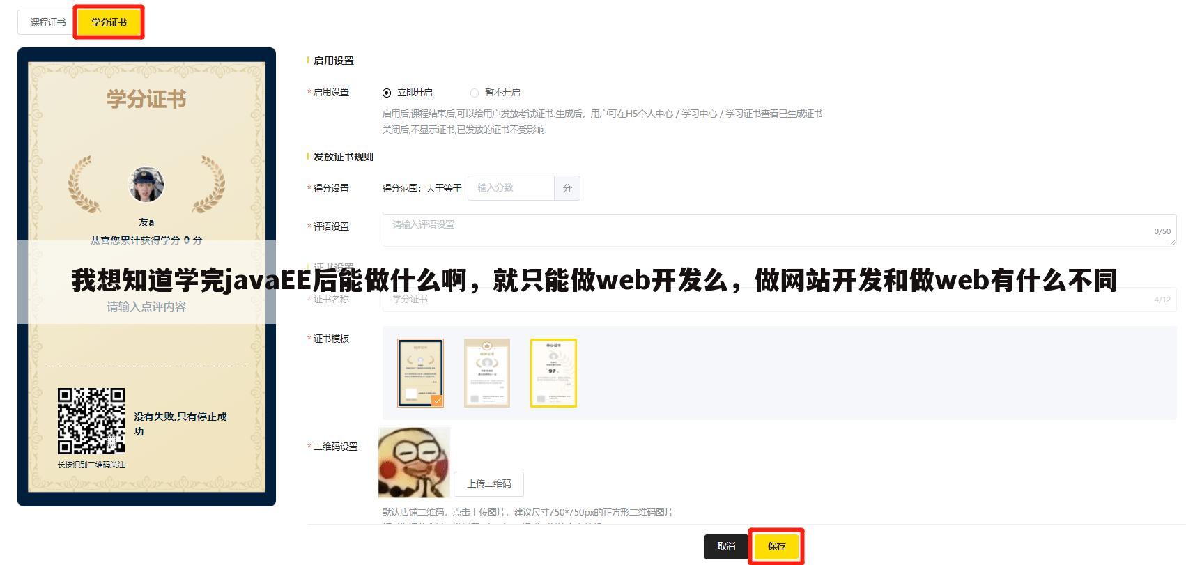 我想知道学完javaEE后能做什么啊，就只能做web开发么，做网站开发和做web有什么不同