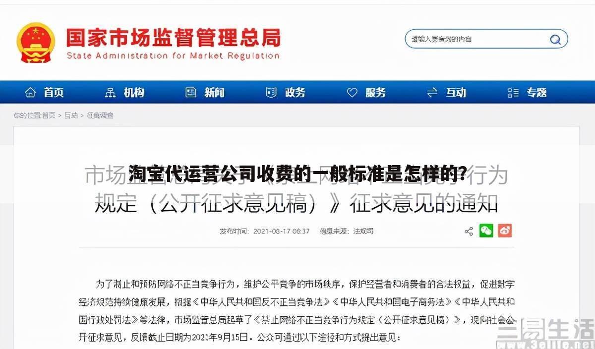 淘宝代运营公司收费的一般标准是怎样的?