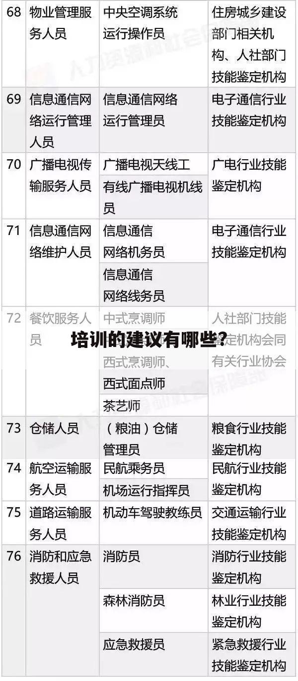 培训的建议有哪些?