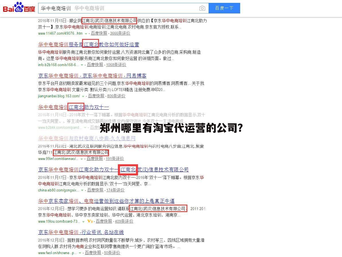 郑州哪里有淘宝代运营的公司?