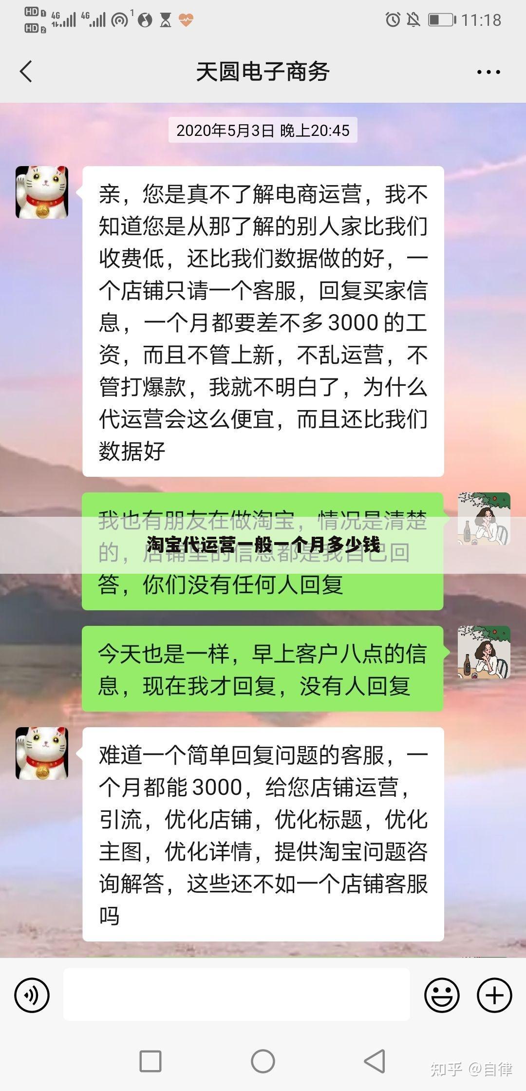 淘宝代运营一般一个月多少钱