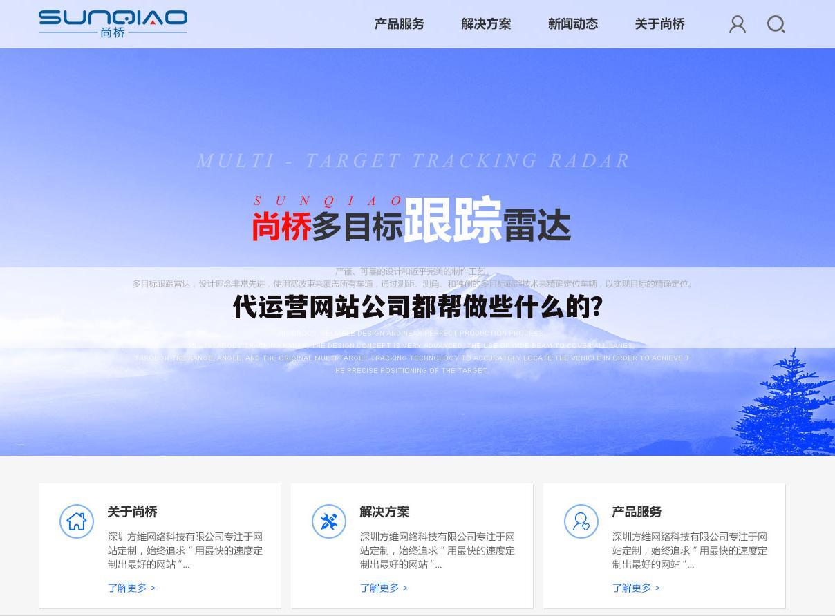 代运营网站公司都帮做些什么的？