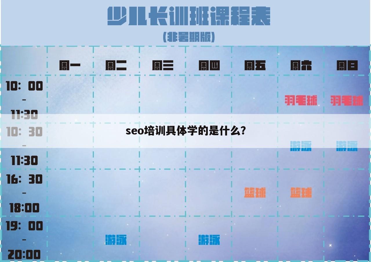 seo培训具体学的是什么?