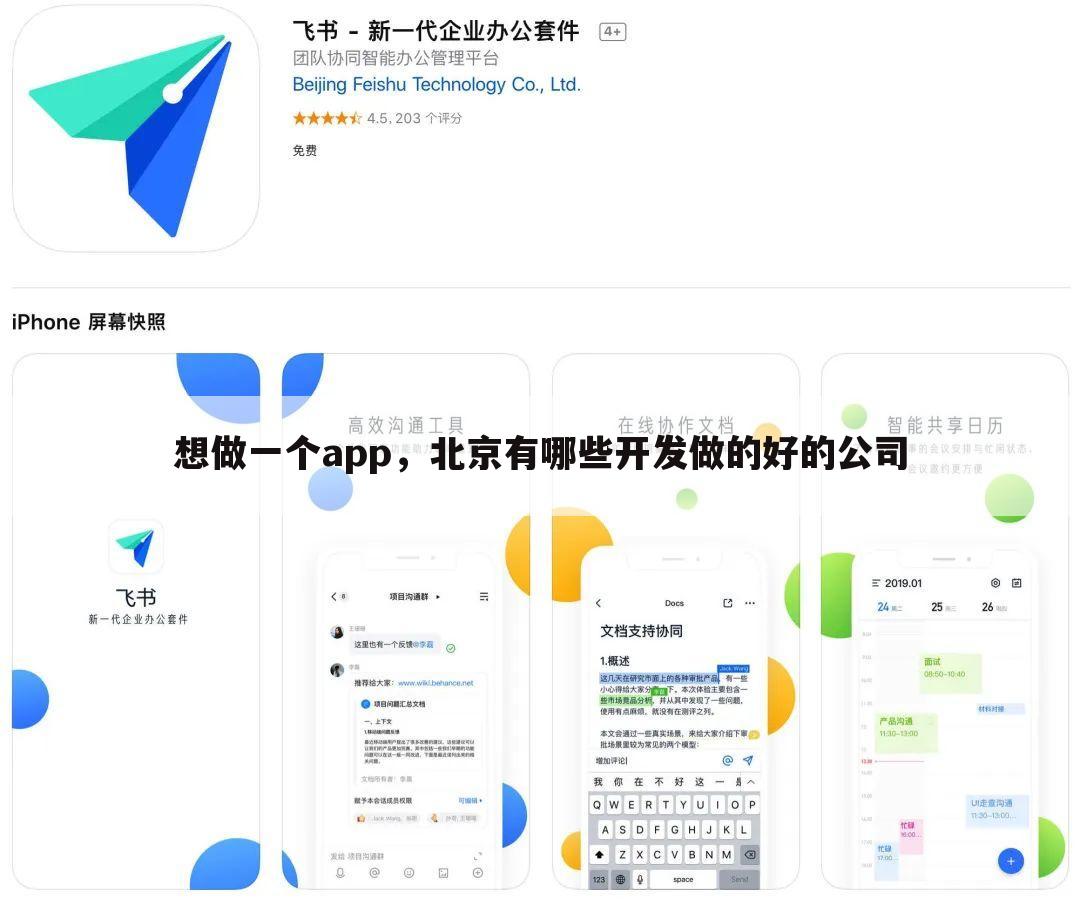想做一个app,北京有哪些开发做的好的公司