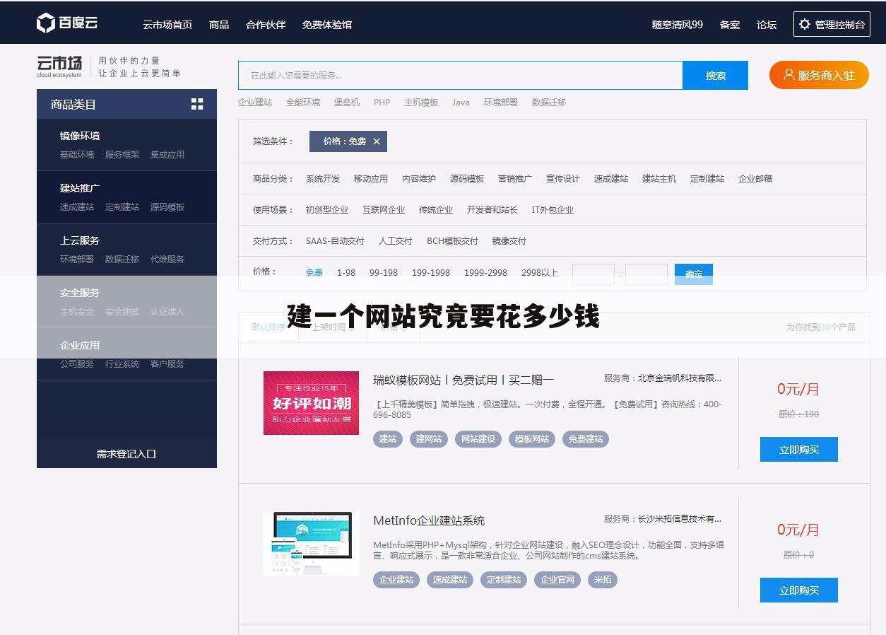 建一个网站究竟要花多少钱