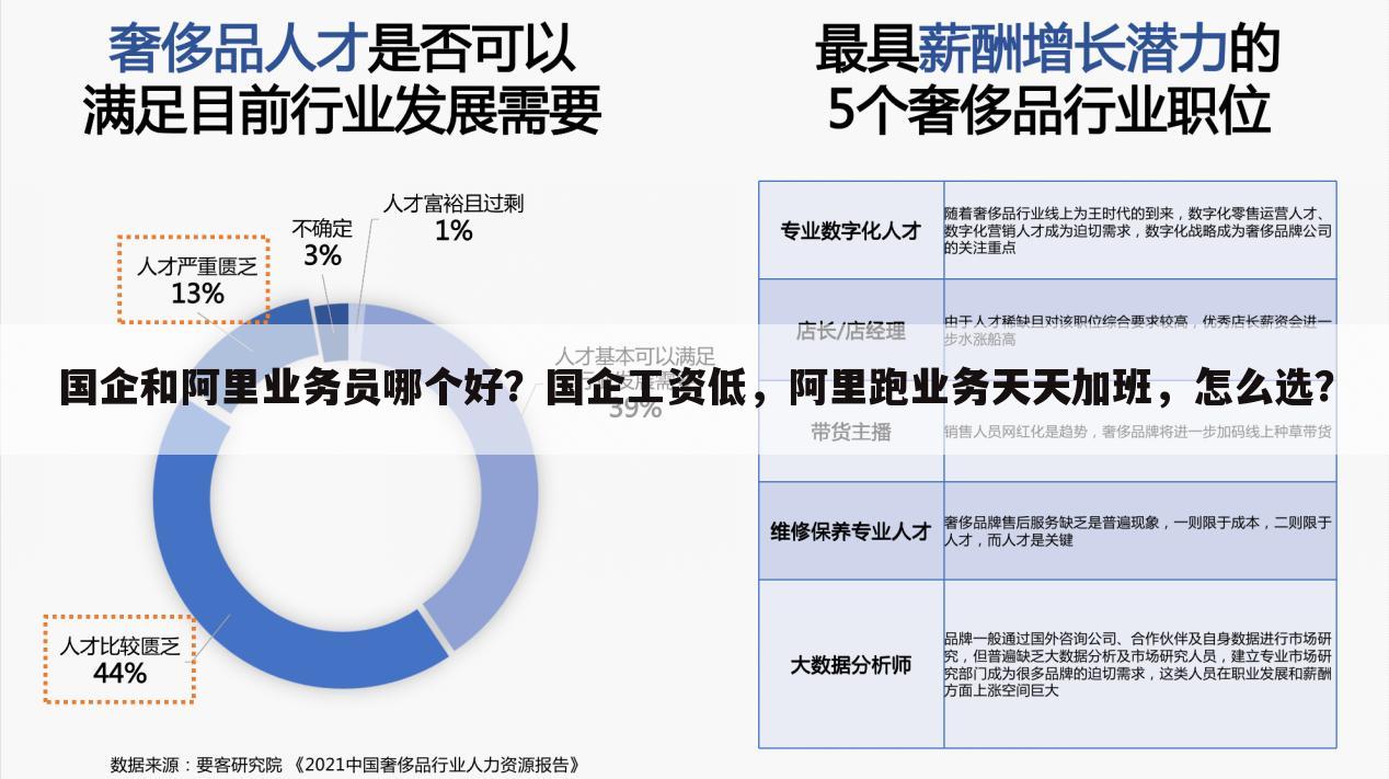 国企和阿里业务员哪个好？国企工资低，阿里跑业务天天加班，怎么选？