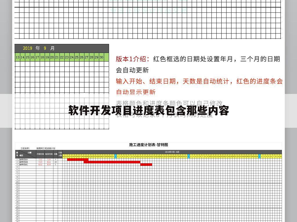 软件开发项目进度表包含那些内容