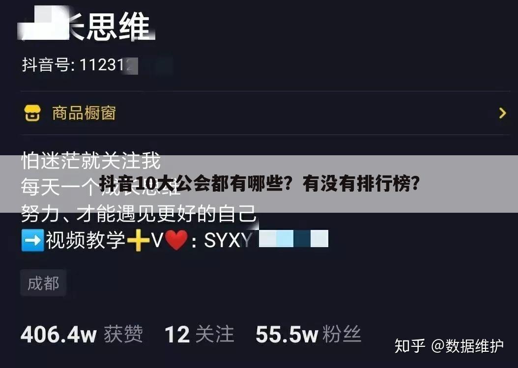 抖音10大公会都有哪些?有没有排行榜?