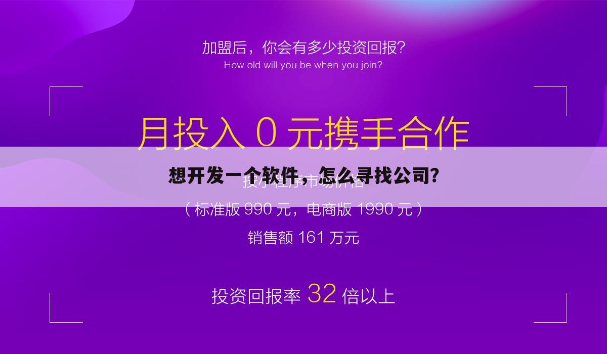 想开发一个软件,怎么寻找公司?