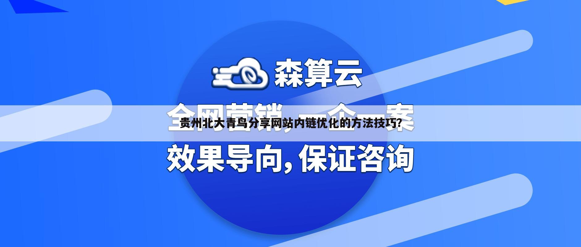 贵州北大青鸟分享网站内链优化的方法技巧？