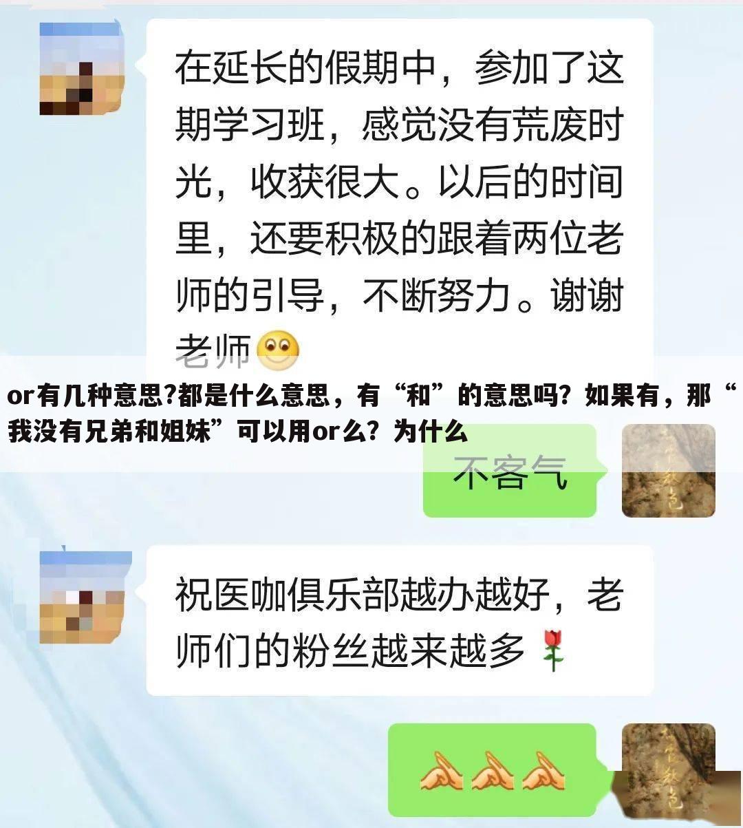 or有几种意思?都是什么意思，有“和”的意思吗？如果有，那“我没有兄弟和姐妹”可以用or么？为什么