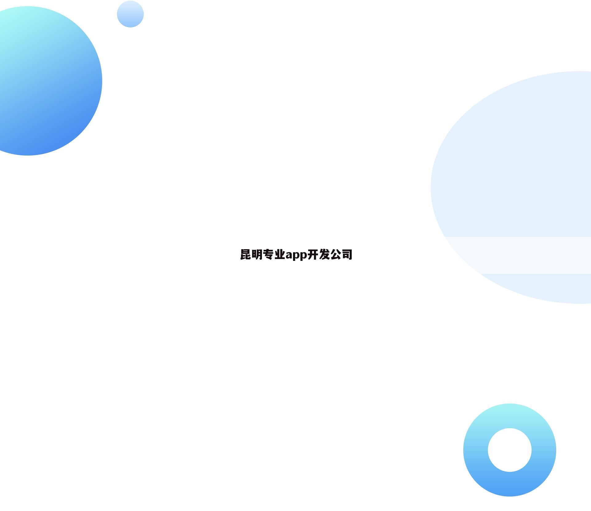 昆明专业app开发公司