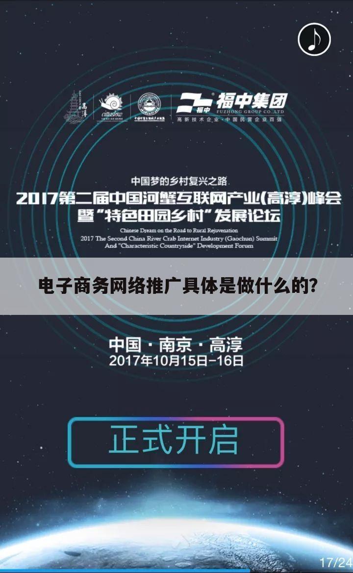 电子商务网络推广具体是做什么的？
