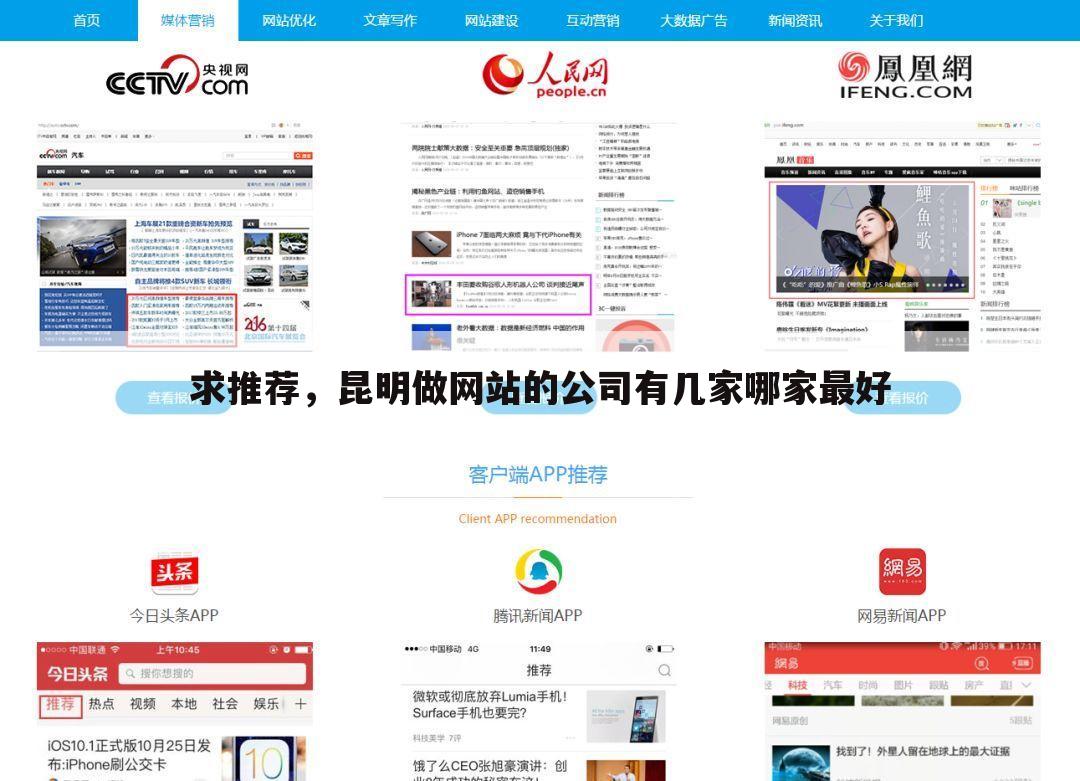求推荐，昆明做网站的公司有几家哪家最好