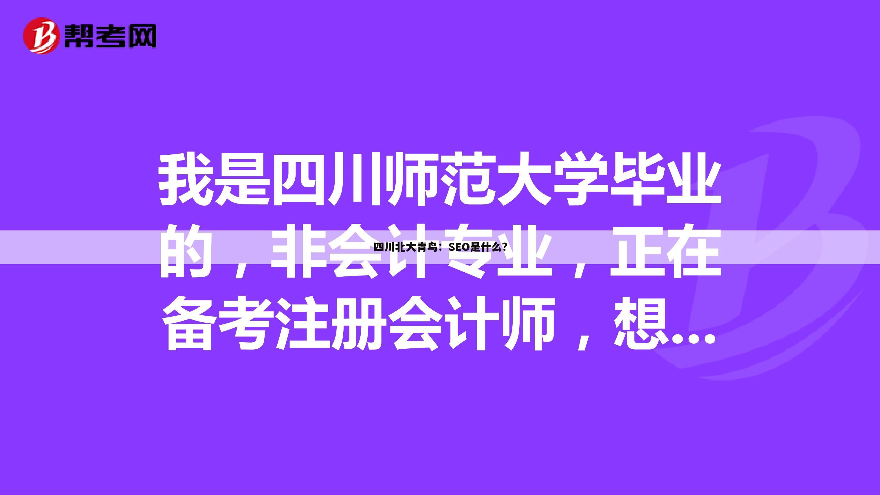 四川北大青鸟：SEO是什么？