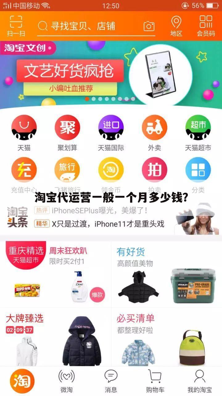 淘宝代运营一般一个月多少钱？