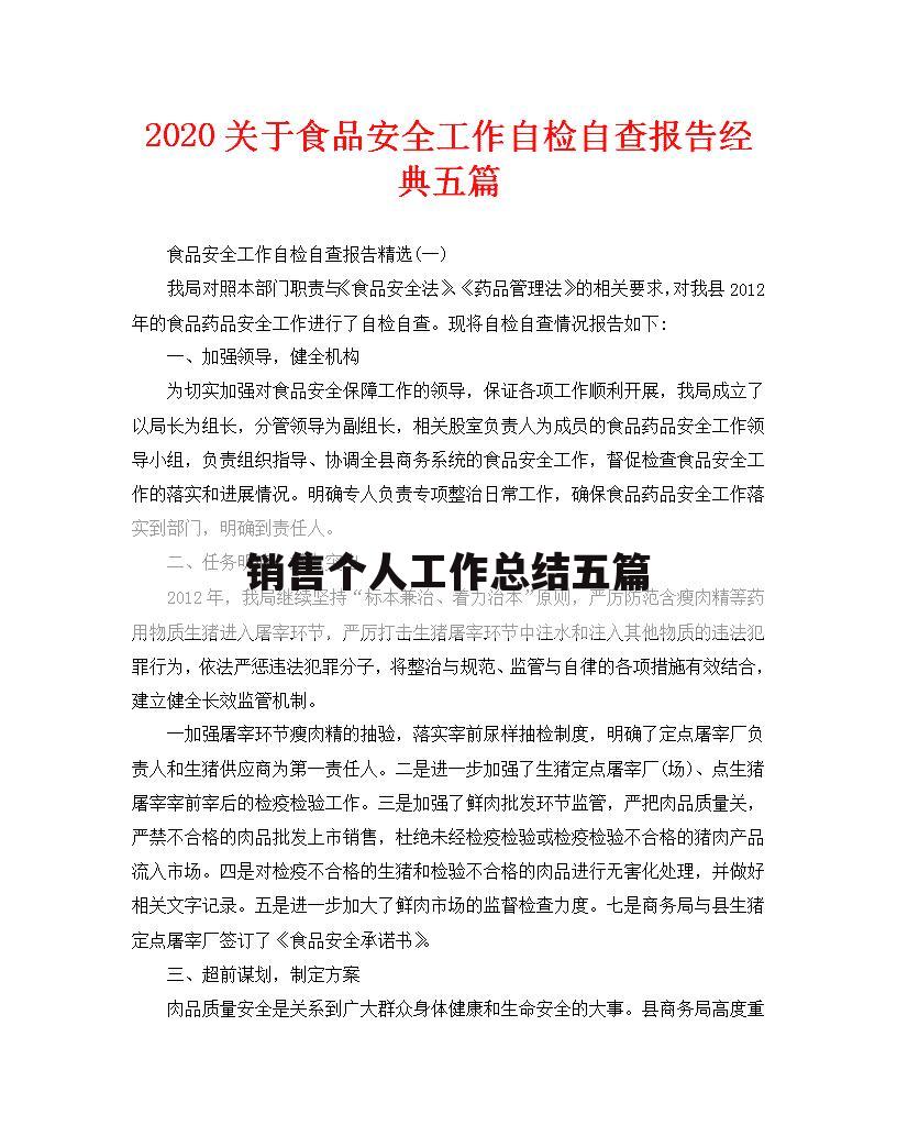 销售个人工作总结五篇
