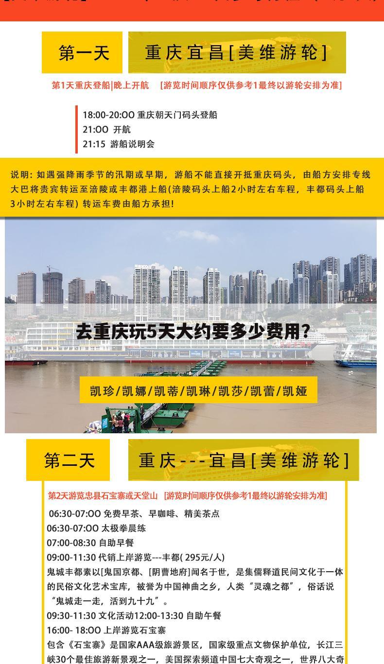 去重庆玩5天大约要多少费用?
