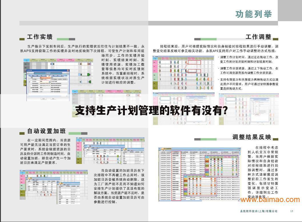 支持生产计划管理的软件有没有?