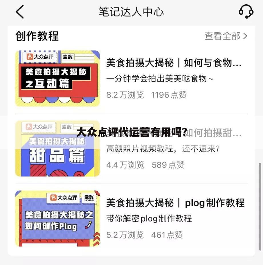 大众点评代运营有用吗？