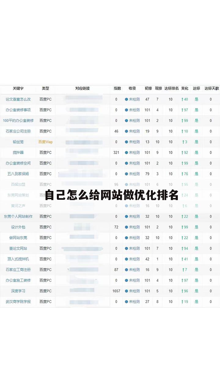 自己怎么给网站做优化排名