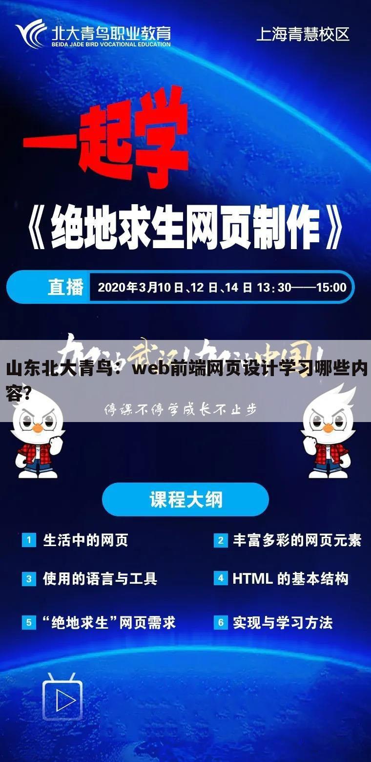 山东北大青鸟:web前端网页设计学习哪些内容?