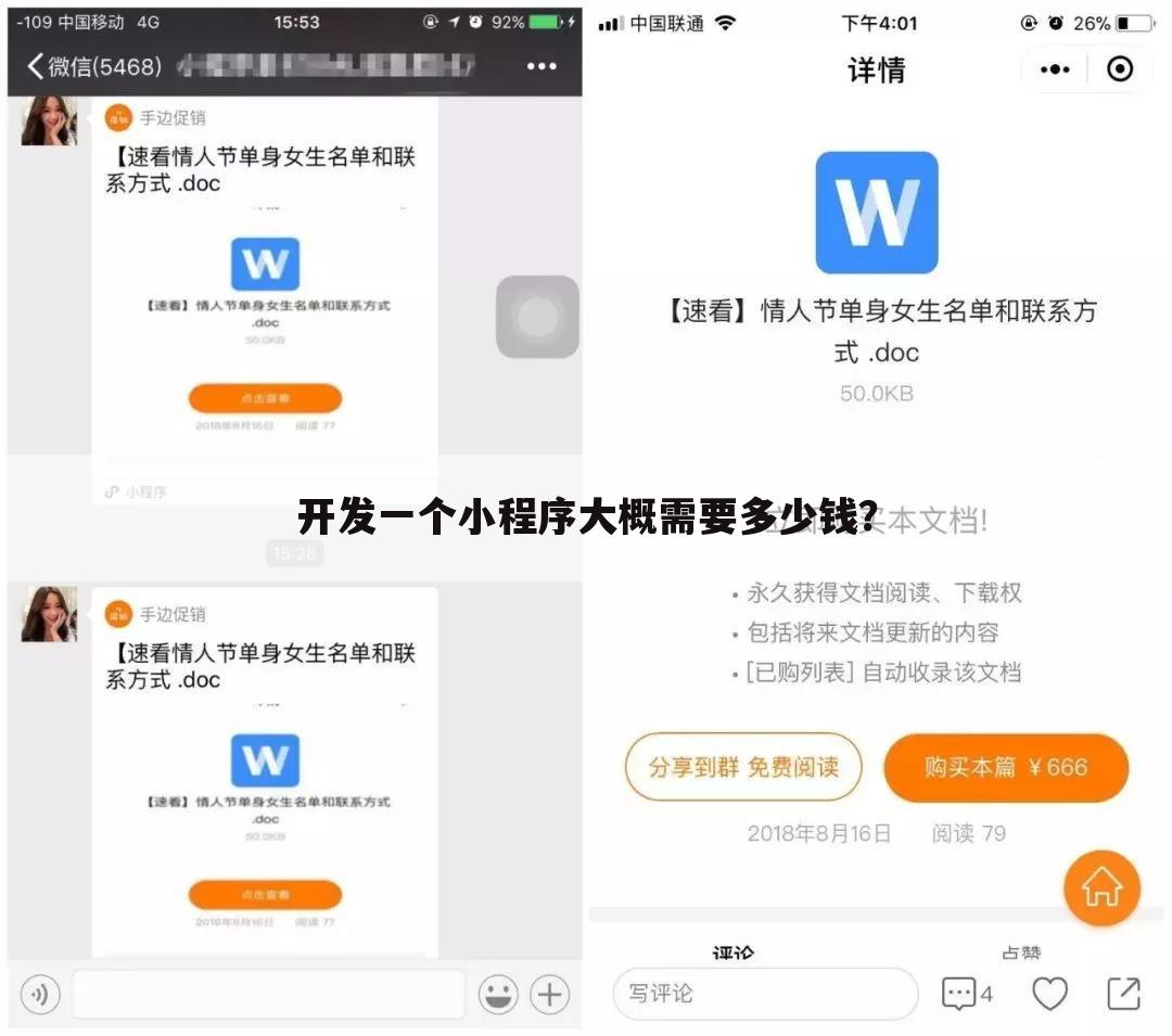 开发一个小程序大概需要多少钱?