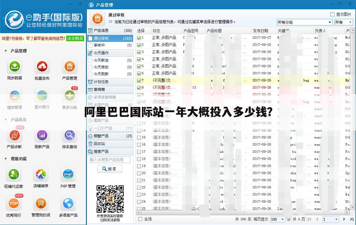 阿里巴巴国际站一年大概投入多少钱？