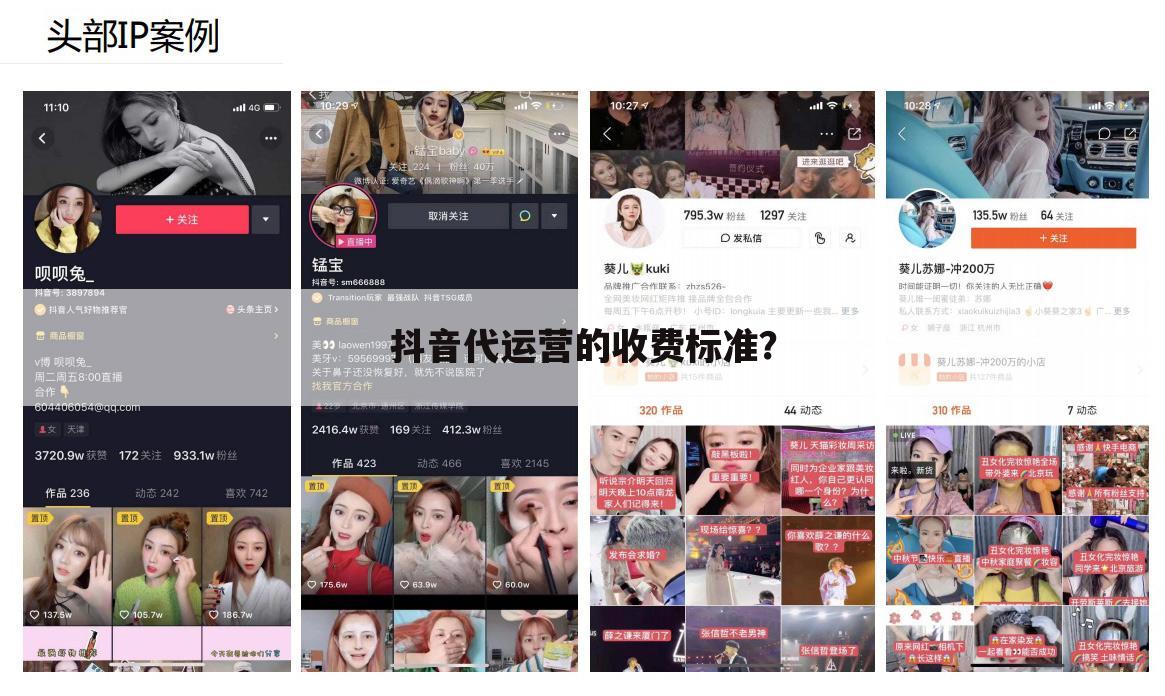 抖音代运营的收费标准？
