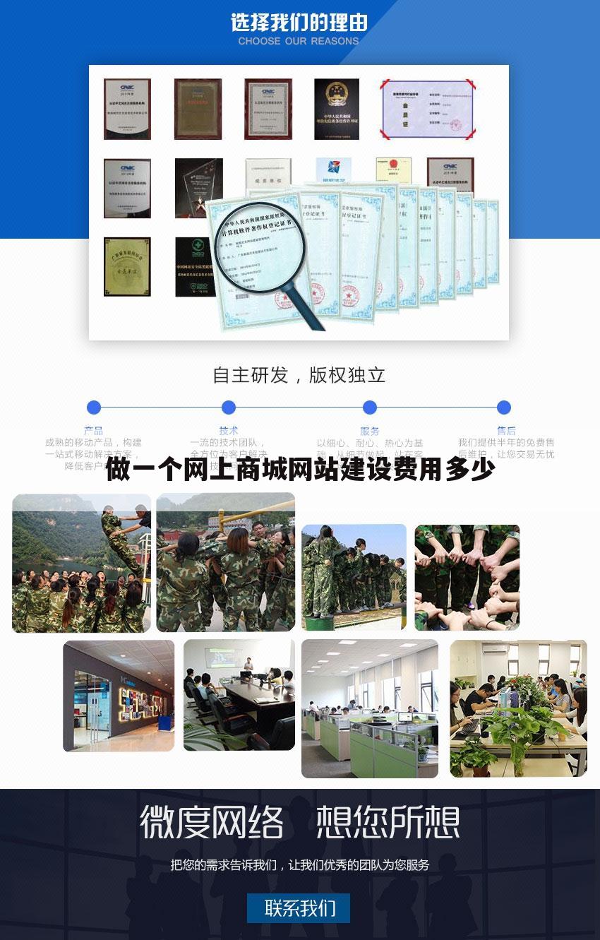 做一个网上商城网站建设费用多少