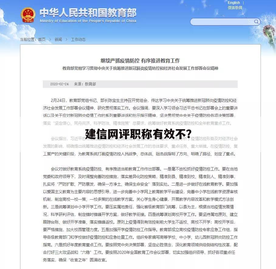 建信网评职称有效不?