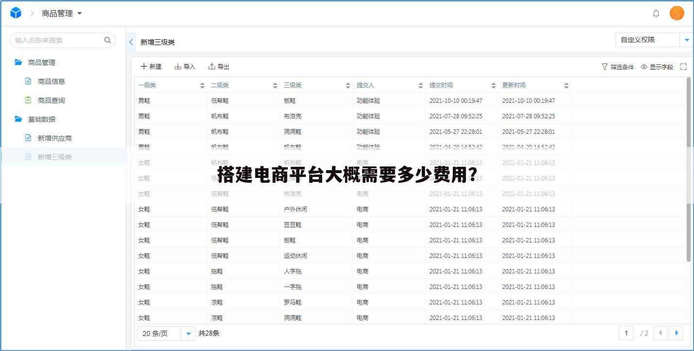 搭建电商平台大概需要多少费用?