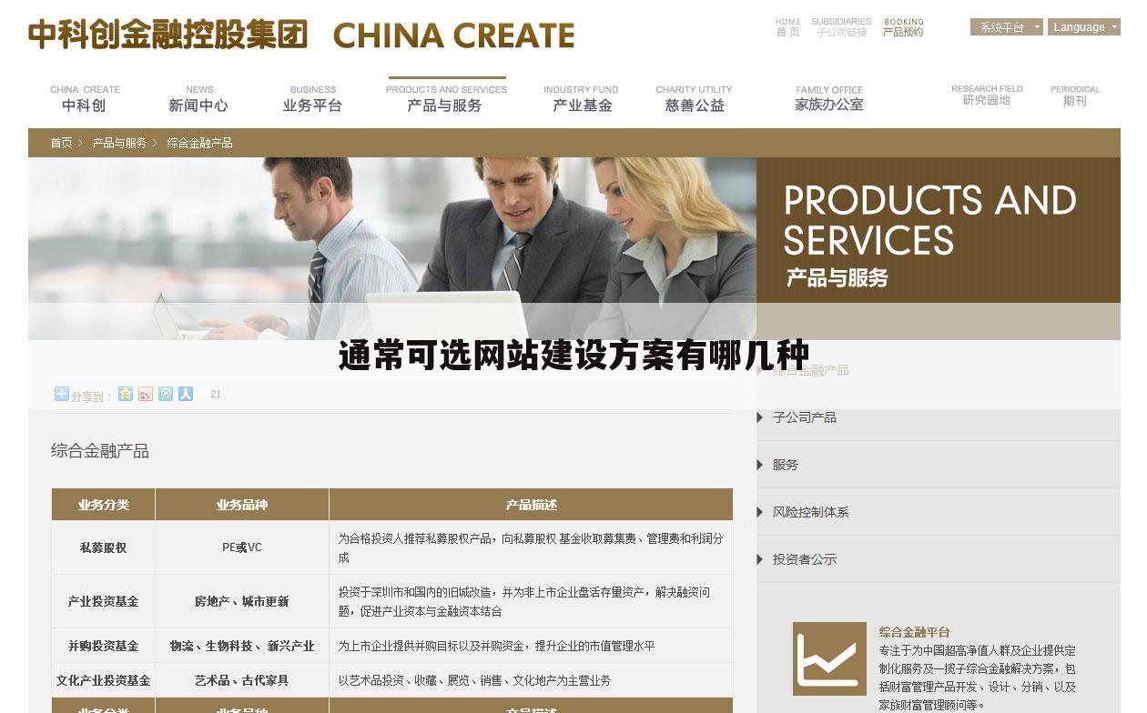 通常可选网站建设方案有哪几种
