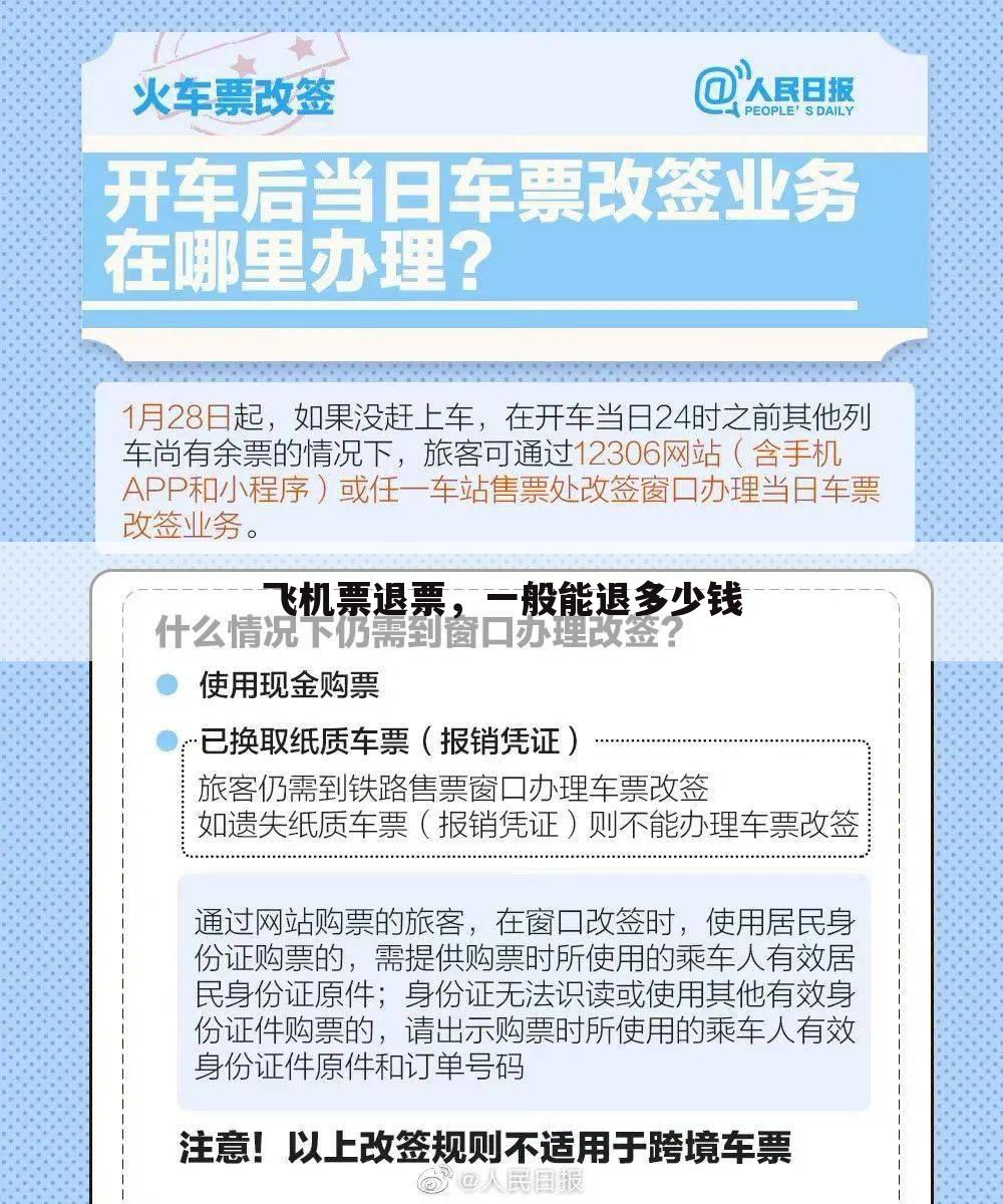 飞机票退票,一般能退多少钱